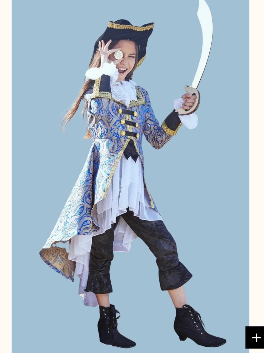 Chasing Fireflies Pirate Blue Brocade Girls Halloween/Crossplay Costume